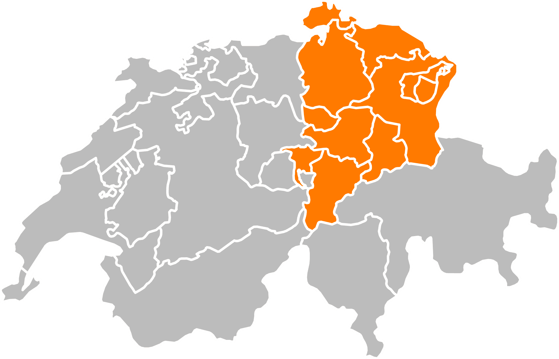 Map von Schweiz mit alle kantonen